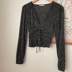 Zara Polkadot Silky Top Sz S